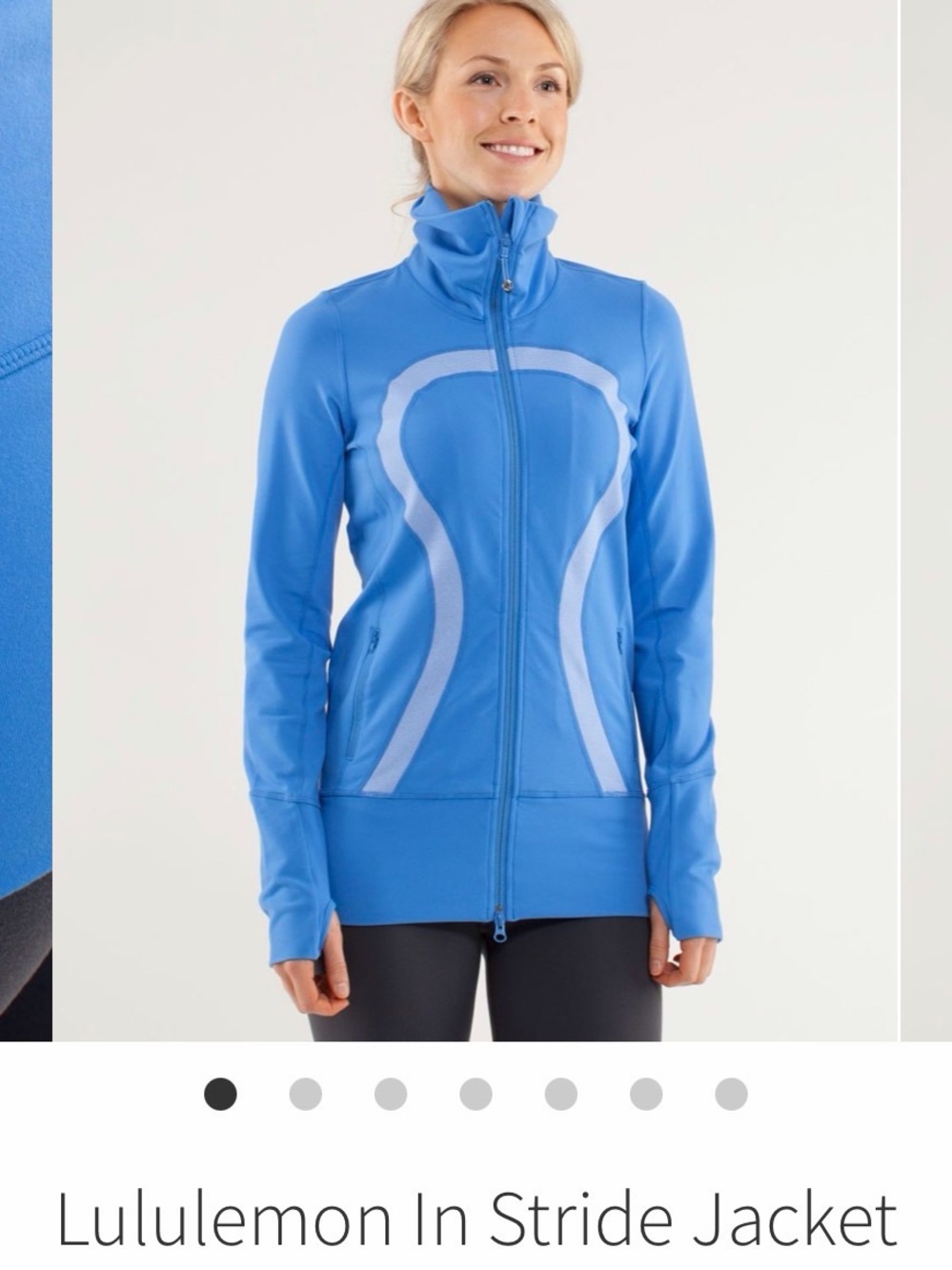 lululemon athletica Blue Full‑Zip In Stride Jacket size 10